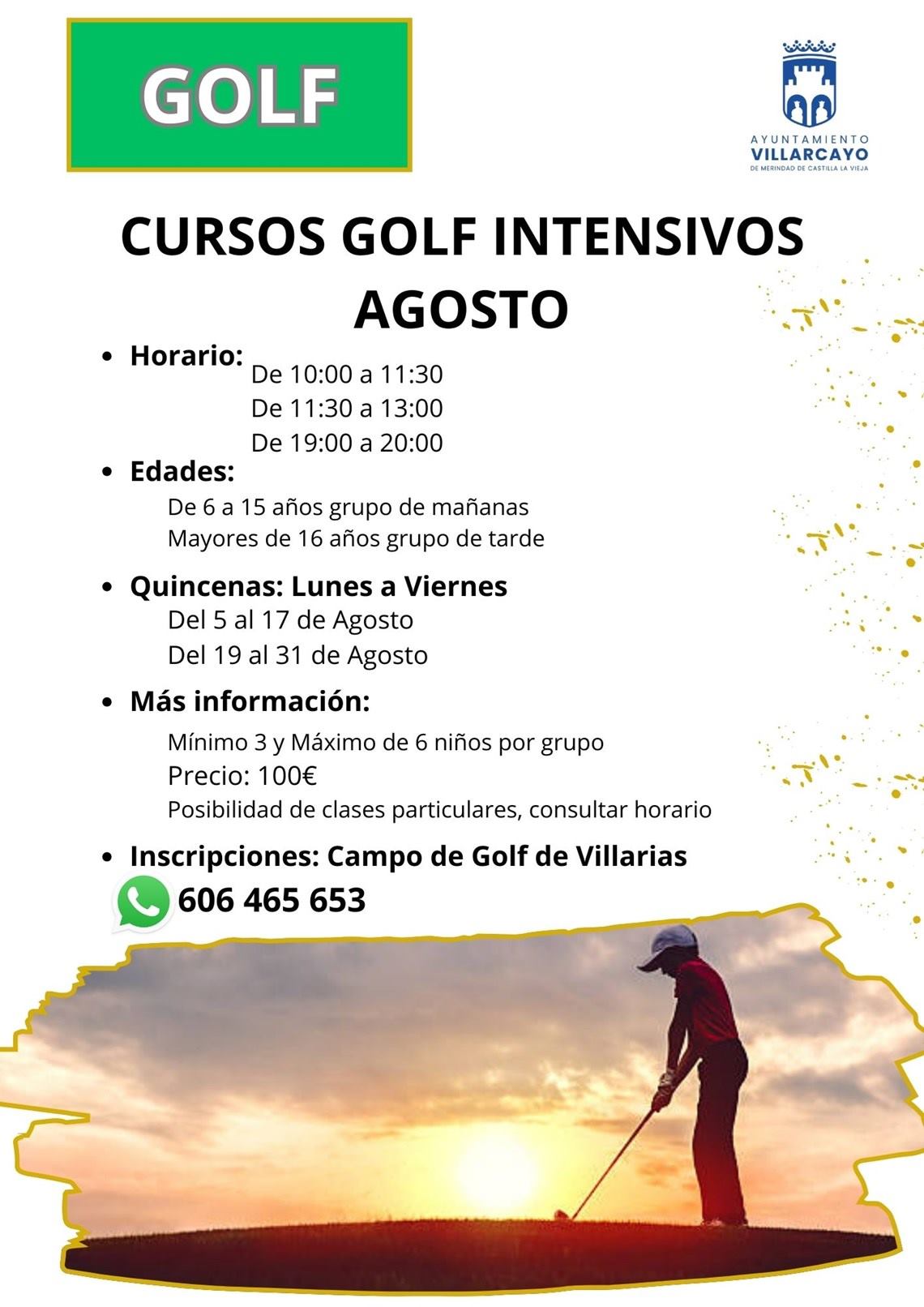 Cursos de golf intensivos